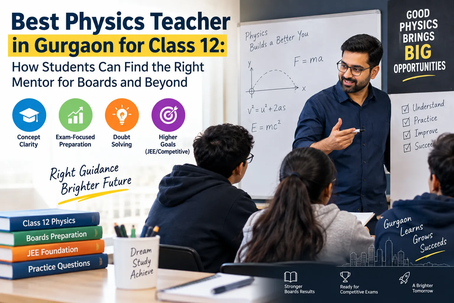 Best Physics Teacher in Gurgaon for Class 12: How Students Can Find the Right Mentor for Boards and Beyond