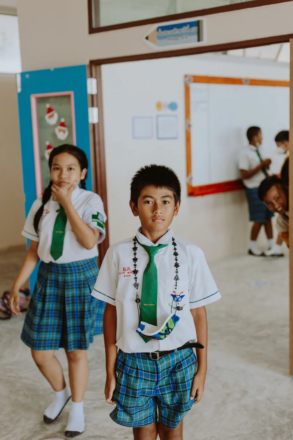 Indian school students in uniforms attending a CBSE board preparation class